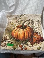 Front view displaying full pumpkin design on pillow cover