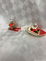 Full view of ornament showing boat and skier