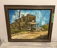 Full view of framed oil painting front