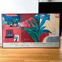 Framed David Hockney retrospective poster full view