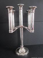 Front view of five-arm silverplate candelabra