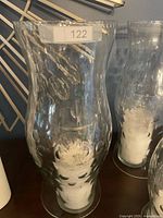 Single large hurricane holder with bubble pattern and inner candle