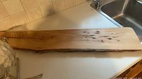 Live-edge charcuterie board full length view