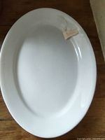 Top view of white oval platter