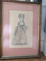 Full view of framed print with mat and frame