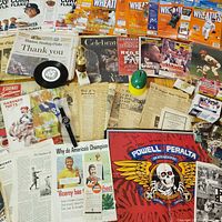 Wide shot of entire assortment on hardwood floor