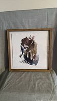 Front view of framed abstract watercolor