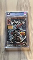 Front view of CGC-slabbed Amazing Spider-Man #210 showing grade label and cover art