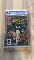 Front of CGC-slabbed Amazing Spider-Man #255 showing grade 8.0 and cover art