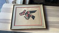 Front view of framed Indigenous art print showing full composition and frame
