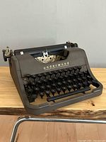 Front angled view of Underwood Champion typewriter showing keys and overall condition