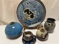 Group shot showing all five stoneware pieces together