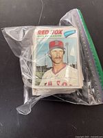 Front view of stack showing Rick Burleson Red Sox card