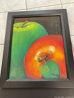 Front view of framed painting showing full artwork