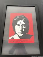 Front view showing entire framed John Lennon print