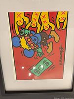 full view of framed pop art print
