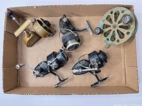 Top view of box with all five reels visible