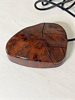 Top view showing wood grain finish and button layout