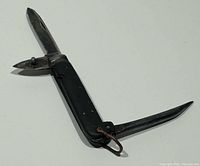 Knife open showing main spear blade, marlinspike and small utility blade