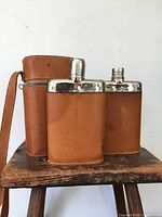 Front view of both flasks in carrying case