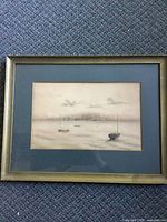 Framed charcoal drawing showing overall appearance