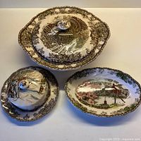 All three serving pieces arranged together