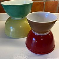 All four bowls stacked to show colours and interiors