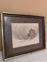 Front view of framed print showing artwork, mat and frame