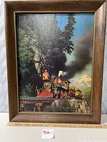 Full view of framed Paul Detlefsen train print