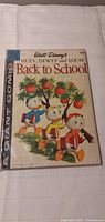 Full front cover of Huey, Dewey and Louie Back to School comic in protective sleeve