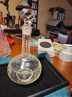 Full view of decanter with stopper inserted