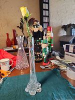 Full view of vase with rose inserted