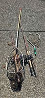 All four rods and two nets laid out together