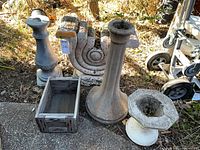 Group shot of all pedestals, scroll panel, and wood crate