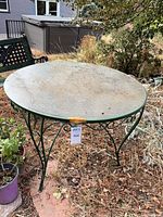 Full view of round glass top table