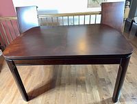 Full view of dining table without leaf inserted