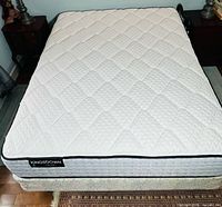 Top perspective of Kingsdown Grant queen mattress on box spring