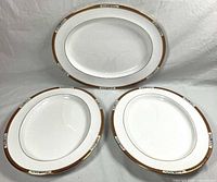 Three Spode Richmond oval platters front view