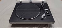 Top view of JVC JL-A20 turntable showing platter, tonearm and dust cover