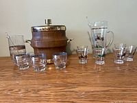Full lot showing both cocktail sets and ice bucket