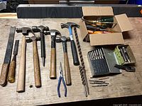 All tools arranged on bench