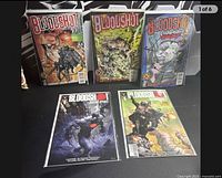 Front view of five Bloodshot comics in sleeves