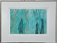 Full view of framed monoprint