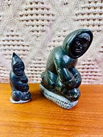 Front view of both soapstone sculptures