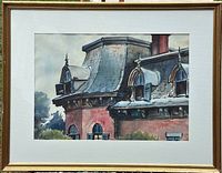 Framed watercolour painting overall view