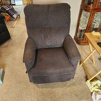 Front view of the La-Z-Boy recliner showing upholstery, backrest and seat