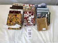 All folded fabric pieces grouped