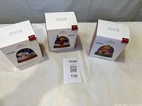 Three 2018 Hallmark Keepsake ornament boxes