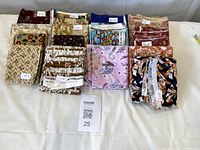 Group view of all folded cotton fabric pieces