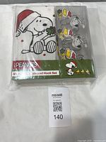 Packaged Peanuts Snoopy curtain and hooks set front view